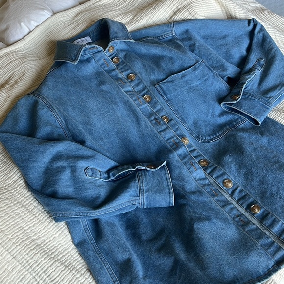 NWOT Rowie The Label Organic Cotton Denim Jacket Top - Picture 3 of 6